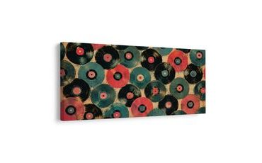 WANDBILD BUNTE SCHALLPLATTEN - MUSIKBILDER - BILDER