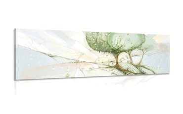 WANDBILD MÄRCHENHAFTE PASTELL-BÄUME - BILDER BÄUME DES LEBENS - BILDER