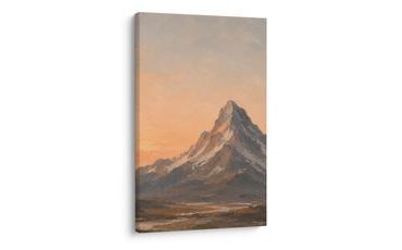 TABLEAU SUR TOILE – MONTAGNE MAJESTUEUSE DANS LA PÉNOMBRE - TABLEAUX DE MONTAGNE - TABLEAUX