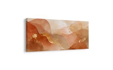 TABLEAU SUR TOILE – COMPOSITION DÉLICATE AUX TONS CHAUDS - IMAGES FORMES ABSTRAITES - TABLEAUX