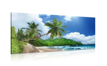 WANDBILD WUNDERSCHÖNER STRAND AUF DER SEYCHELLEN-INSEL - BILDER VON NATUR UND LANDSCHAFT - BILDER