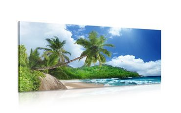 CANVAS PRINT BEAUTIFUL BEACH ON THE ISLAND OF SEYCHELLES - PICTURES OF NATURE AND LANDSCAPE - PICTURES