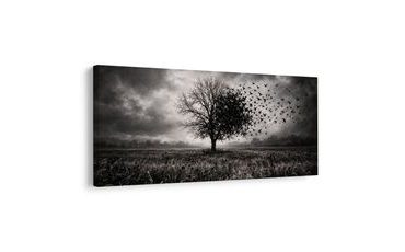 QUADRO SU TELA – ALBERO DELLA VITA IN PAESAGGIO OSCURO - QUADRI HALLOWEEN E HORROR - STAMPE E QUADRI