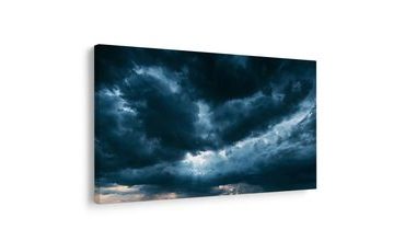 TABLEAU SUR TOILE – NUAGES D’ORAGE DRAMATIQUES SUR LE PAYSAGE - TABLEAUX DE LA NATURE ET DES PAYSAGES - TABLEAUX