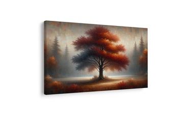WANDBILD HERBSTLICHER LEBENSBAUM IM NEBEL - BILDER BÄUME DES LEBENS - BILDER