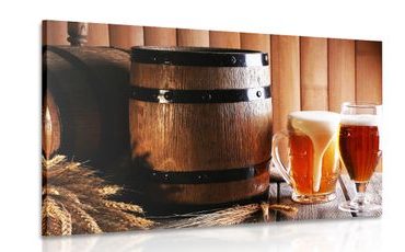 QUADRO BIRRA CON BARILE DI BIRRA - QUADRI DI CIBI E BEVANDE - QUADRI