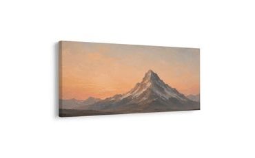 TABLEAU SUR TOILE – MASSIF ROCHEUX AU COUCHER DU SOLEIL - TABLEAUX DE MONTAGNE - TABLEAUX