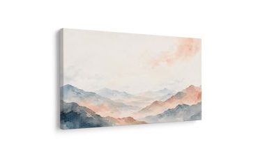 TABLEAU SUR TOILE – SILENCE DES MONTAGNES DANS LA BRUME - TABLEAUX DE MONTAGNE - TABLEAUX