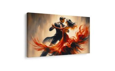 WANDBILD TANZ IN FEURIGER UMARMUNG - BILDER VON MENSCHEN - BILDER