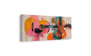 SLIKA GITARA I VIOLINA U BOJAMA - GLAZBENE SLIKE - SLIKE