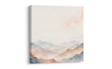 TABLEAU SUR TOILE – PAYSAGE DE MONTAGNE DÉLICAT À L’AUBE - TABLEAUX DE MONTAGNE - TABLEAUX