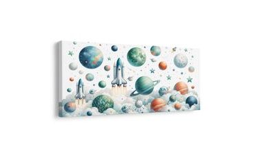 WANDBILD RAKETENSTART INS WELTALL - KINDERBILDER WELTRAUM - BILDER