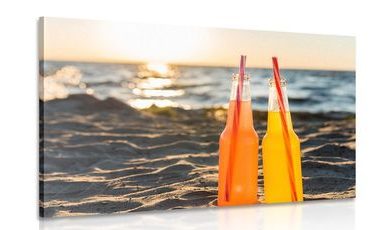 QUADRO BEVANDA RINFRESCANTE SULLA SPIAGGIA - QUADRI DI NATURE MORTE - QUADRI