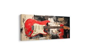 SLIKA CRVENA ELEKTRIČNA GITARA - GLAZBENE SLIKE - SLIKE