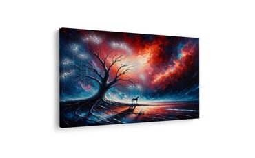 WANDBILD MAGISCHER LEBENSBAUM BEI NACHT - BILDER BÄUME DES LEBENS - BILDER