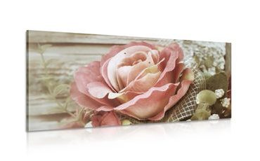 IMPRESSION SUR TOILE ROSE VINTAGE ÉLÉGANTE - IMPRESSIONS SUR TOILE VINTAGE ET RÉTRO - IMPRESSION SUR TOILE