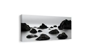 TABLEAU SUR TOILE – EAUX CALMES ENTRE LES FALAISES - TABLEAUX DE MONTAGNE - TABLEAUX