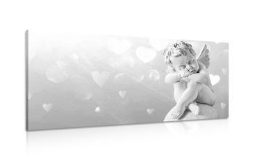 CANVAS PRINT BLACK AND WHITE ANGEL - PICTURES OF ANGELS - PICTURES
