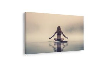 QUADRO SU TELA – MEDITAZIONE NELLA NEBBIA - QUADRI DI DONNE - STAMPE E QUADRI