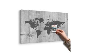 PARAFAKÉP SZÜRKE TÉRKÉP FA HÁTTÉREN - PARAFA KÉPEK - KÉPEK