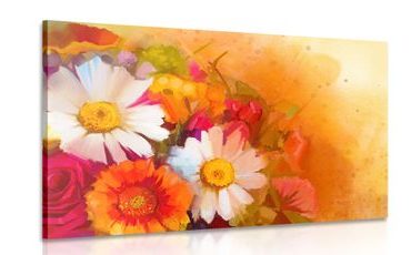TABLEAU SUR TOILE – MAGNIFIQUE BOUQUET - TABLEAUX DE FLEURS - TABLEAUX