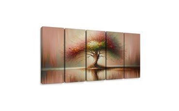 5-DÍLNÝ OBRAZ STROM ŽIVOTA S ODRAZEM - OBRAZY STROMY ŽIVOTA - PICTURES