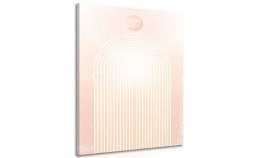 OBRAZ MODERNÍ BROSKVOVÁ DUHA MID-CENTURY - ABSTRAKTNÍ OBRAZY - OBRAZY