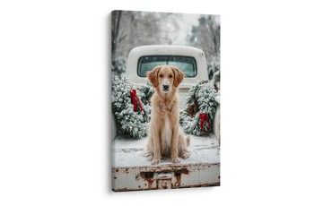 OBRAZ VÁNOČNÍ ATMOSFÉRA SE PSEM - VÁNOČNÍ A ZIMNÍ OBRAZY - PICTURES