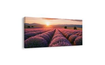 TABLEAU SUR TOILE – LAVANDE VIOLETTE DANS LE PAYSAGE - TABLEAUX DE CHAMPS ET PRAIRIES - TABLEAUX