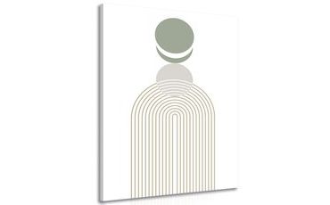 OBRAZ MODERNÍ DUHA S KRUHY MID-CENTURY - ABSTRAKTNÍ OBRAZY - OBRAZY