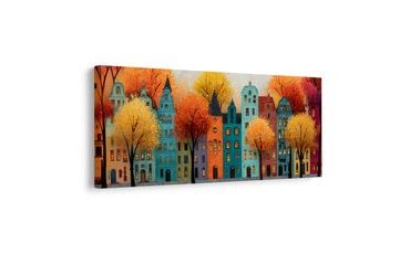 OBRAZ MALEBNÉ DOMY V PODZIMNÍM HÁVU - BAREVNÉ DOMY - PICTURES