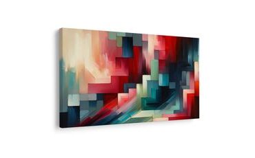 OBRAZ ABSTRAKTNÍ GEOMETRIE V ČERVENÉ - OBRAZY PODLE MOTIVU - OBRAZY