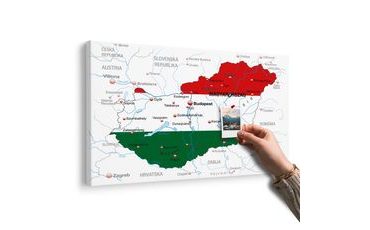 PARAFA KÉP MAGYARORSZÁG TÉRKÉPE A ZÁSZLÓ SZÍNEIBEN - PARAFA KÉPEK - KÉPEK