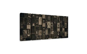 5-TEILIGES WANDBILD VINTAGE LAUTSPRECHER - MUSIKBILDER - BILDER