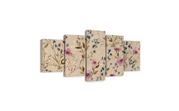 5-TEILIGES WANDBILD BLUMIGE HARMONIE - BILDER BLUMEN - BILDER