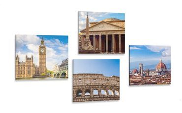 CANVAS PRINT SET DAZZLING CITIES - SET OF PICTURES - PICTURES