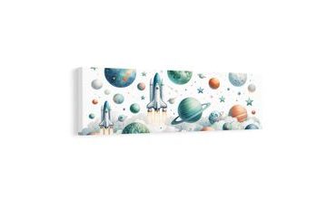 OBRAZ RAKETOPLÁN V OBLAKOCH - DETSKÉ OBRAZY VESMÍR - OBRAZY