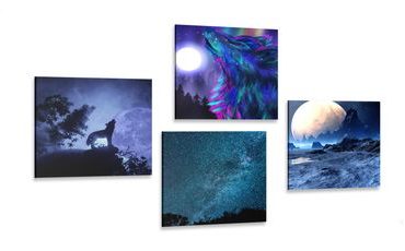 ENSEMBLE DE TABLEAUX – LOUP MYSTÉRIEUX - ENSEMBLES D'IMAGES - TABLEAUX