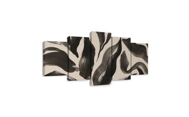 5-TEILIGES WANDBILD ABSTRAKTE PINSELSTRICHE - WANDBILDER ABSTRAKTE FORMEN - BILDER