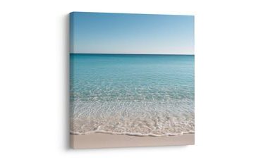TABLEAU SUR TOILE – VAGUES DÉLICATES SUR LA PLAGE - TABLEAUX DE LA MER ET DE LA PLAGE - TABLEAUX