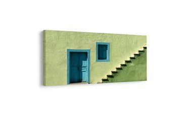 SLIKA ZELENA FASADA S PROZOROM - ŠARENE KUĆE - SLIKE