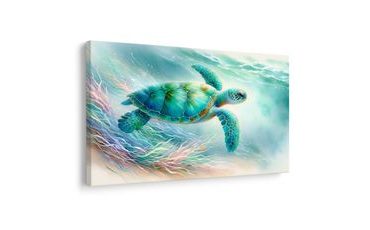 OBRAZ MOŘSKÁ ŽELVA V OCEÁNU - OBRAZY PODMOŘSKÝ SVĚT - OBRAZY