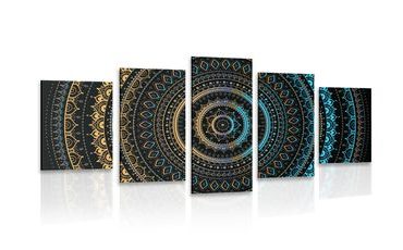5-DIELNY OBRAZ MANDALA SO VZOROM SLNKA - OBRAZY FENG SHUI - OBRAZY