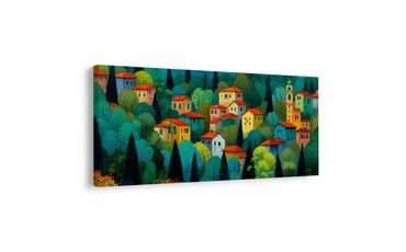 OBRAZ BAREVNÉ DOMY V PŘÍRODĚ - BAREVNÉ DOMY - OBRAZY