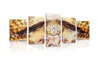 5-DIJELNA SLIKA INDIJANSKI HVATAČ SNOVA - SLIKE FENG SHUIJA - SLIKE