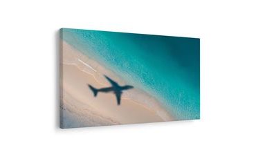 OBRAZ PLAŻA I CIEŃ SAMOLOTU - OBRAZY MORZA I PLAŻY - OBRAZY