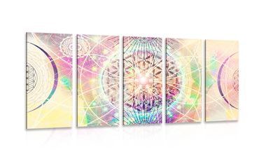 5-PIECE CANVAS PRINT MANDALA IN AN INTERESTING DESIGN - PICTURES FENG SHUI - PICTURES