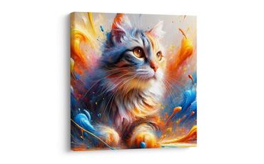 SLIKA MAČKA U VRTLOGU BOJA - SLIKE MAČKE - SLIKE