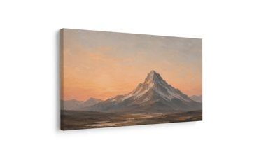 TABLEAU SUR TOILE – SOMMET MONTAGNEUX AU CRÉPUSCULE - TABLEAUX DE MONTAGNE - TABLEAUX
