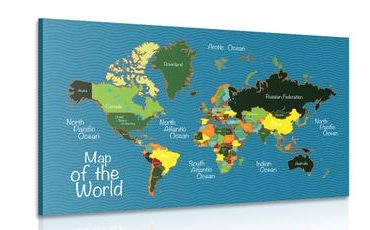 CANVAS PRINT STYLISH MAP - PICTURES OF MAPS - PICTURES